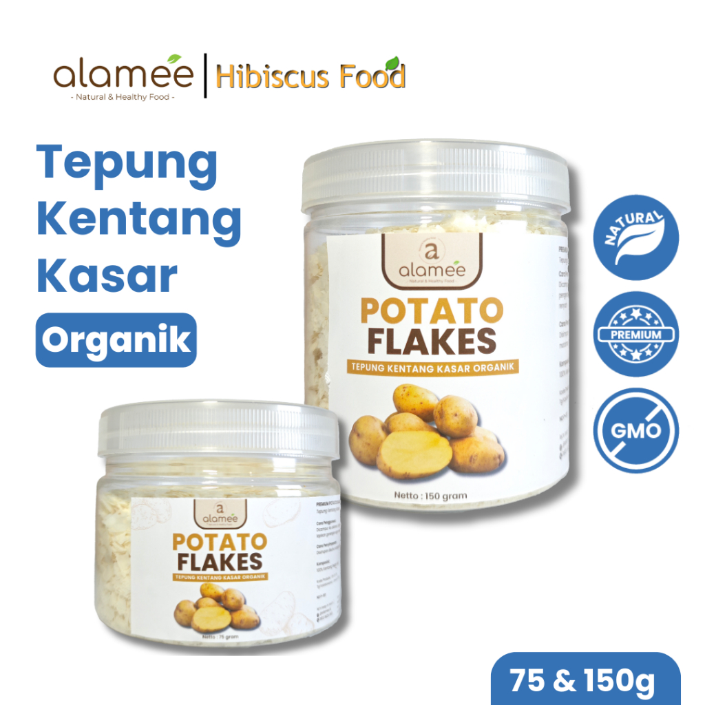 

ALAMEE Tepung Kentang Serpih Potato Flakes Premium Tepung Kentang Kasar PREMIUM 150gr fresh and natural