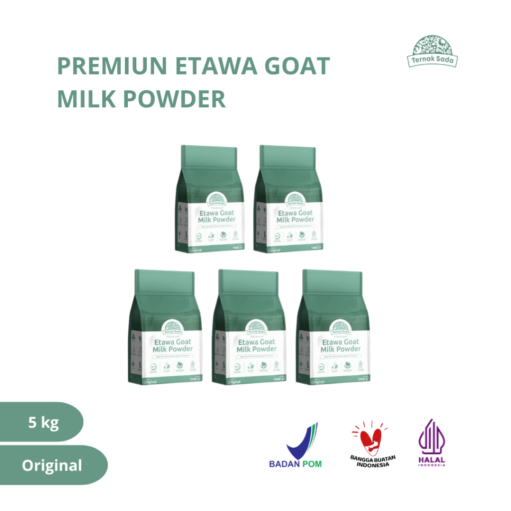 

Ternak Sada - Susu Kambing Etawa Bubuk 5 Kg - Original BPOM - Alami Organik