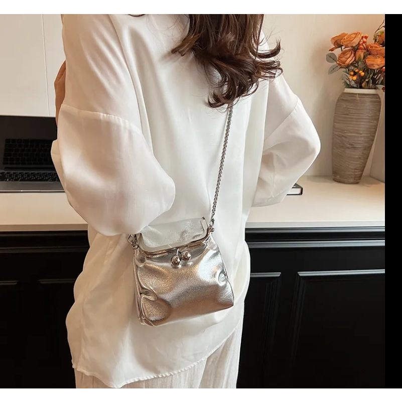 BEST SALE READYCODTAS WANITA PERAK 2024 MUSIM PANAS BARU TAS SELEMPANG RANTAI SERATUS TAS MINI