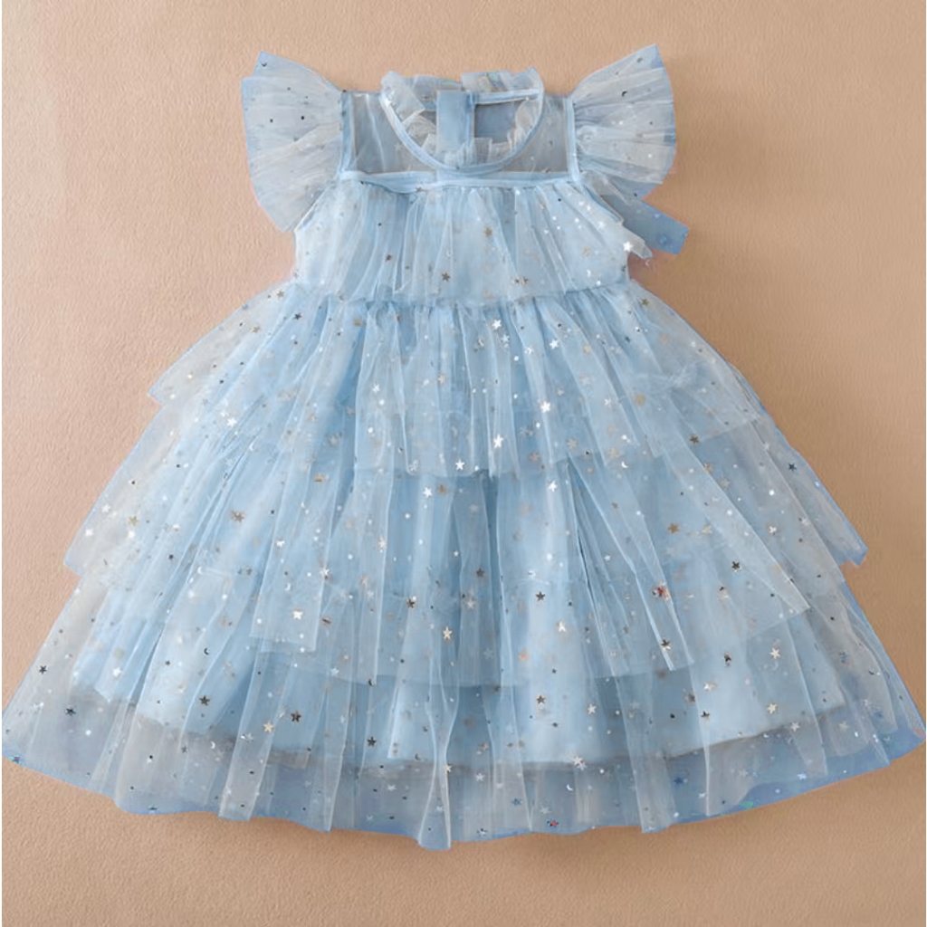 Beibei kids-- Gaun Peri Kupu-kupu Kasual Korea Thin Sling Princess Mesh Dress Korea dari gaun bayi
