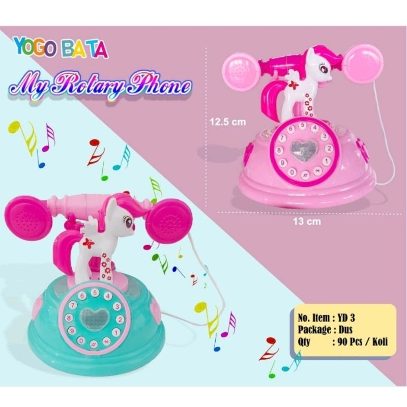 Mainan Anak Telepone Kuda Poni YD 3 /Mainan Edukasi Anak Phone Little Pony Bisa Nyala Dan Bunyi