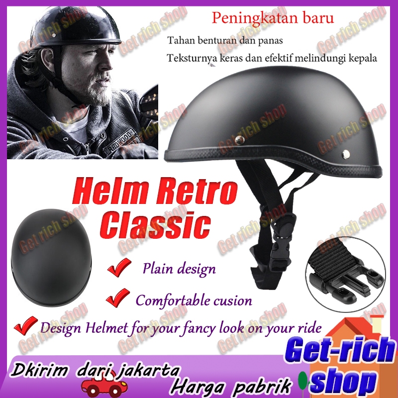 【Kapal 24 Jam】 Helm harley davidson original Half helmet Topi keledar motosikal Electric car helmet 