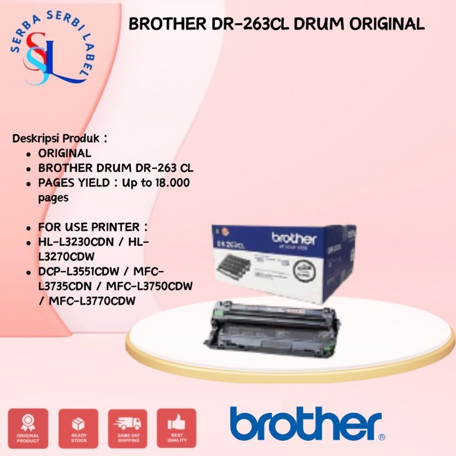 BROTHER Drum DR-263CL Original DR263CL DR263 For L3551CDW - L3735CDN