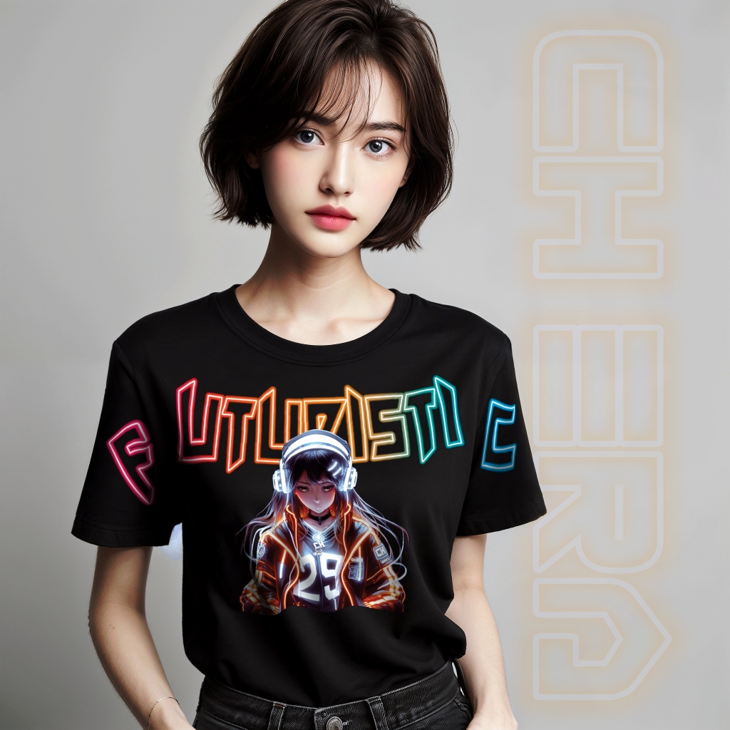 baju kaos perempuan Katun  lembut dan adem, Desain Kekinian Sablon Digital Tahan Lama