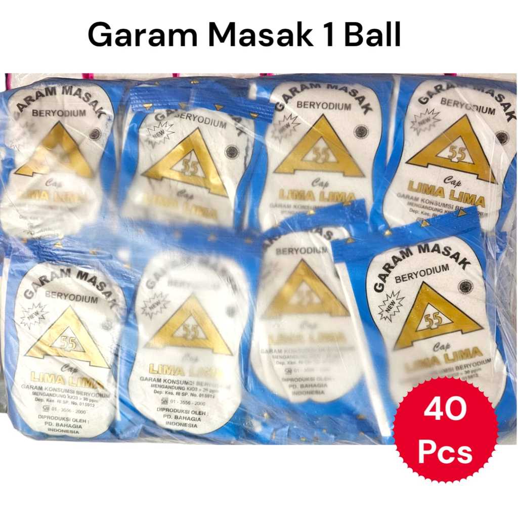 

Promo 1 Ball isi 40 Pcs Garam Halus Beryodium Murah