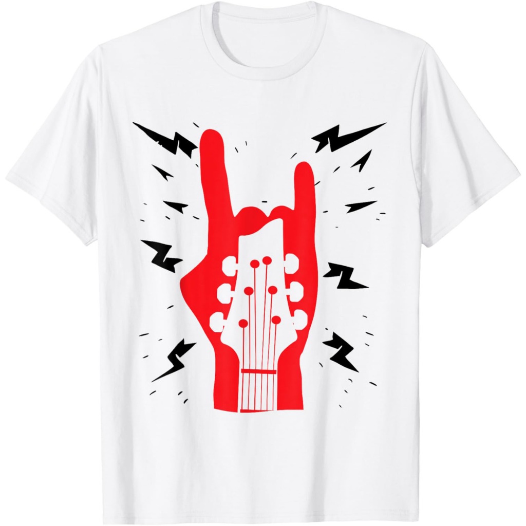 Kaos Hadiah Gitaris Rock'n Roll Ikon Tangan Rock & Roll