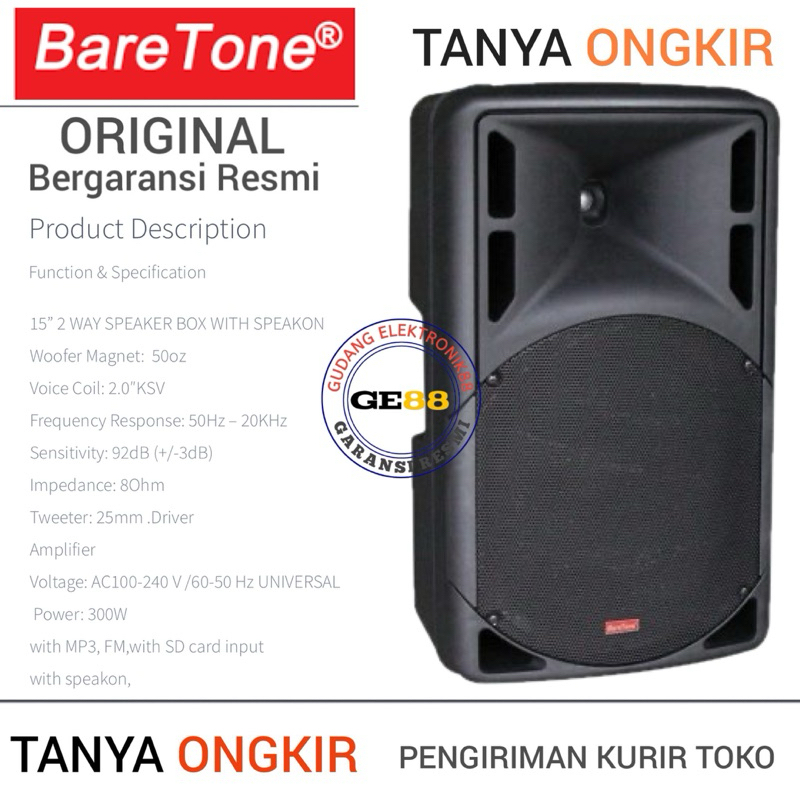 Speaker BARETONE 15inc MAX15RAE speaker active BARETONE Original
