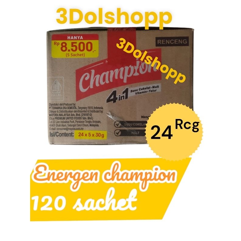 

Energen susu campion 4 in 1 (24 renceng) / mayora campion 1 karton (dus)