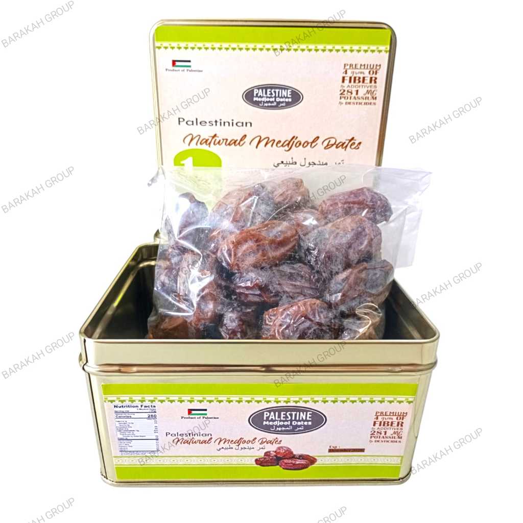 

Kurma Medjool Palestine Super Premium Grade A 1KG Kemasan Kaleng