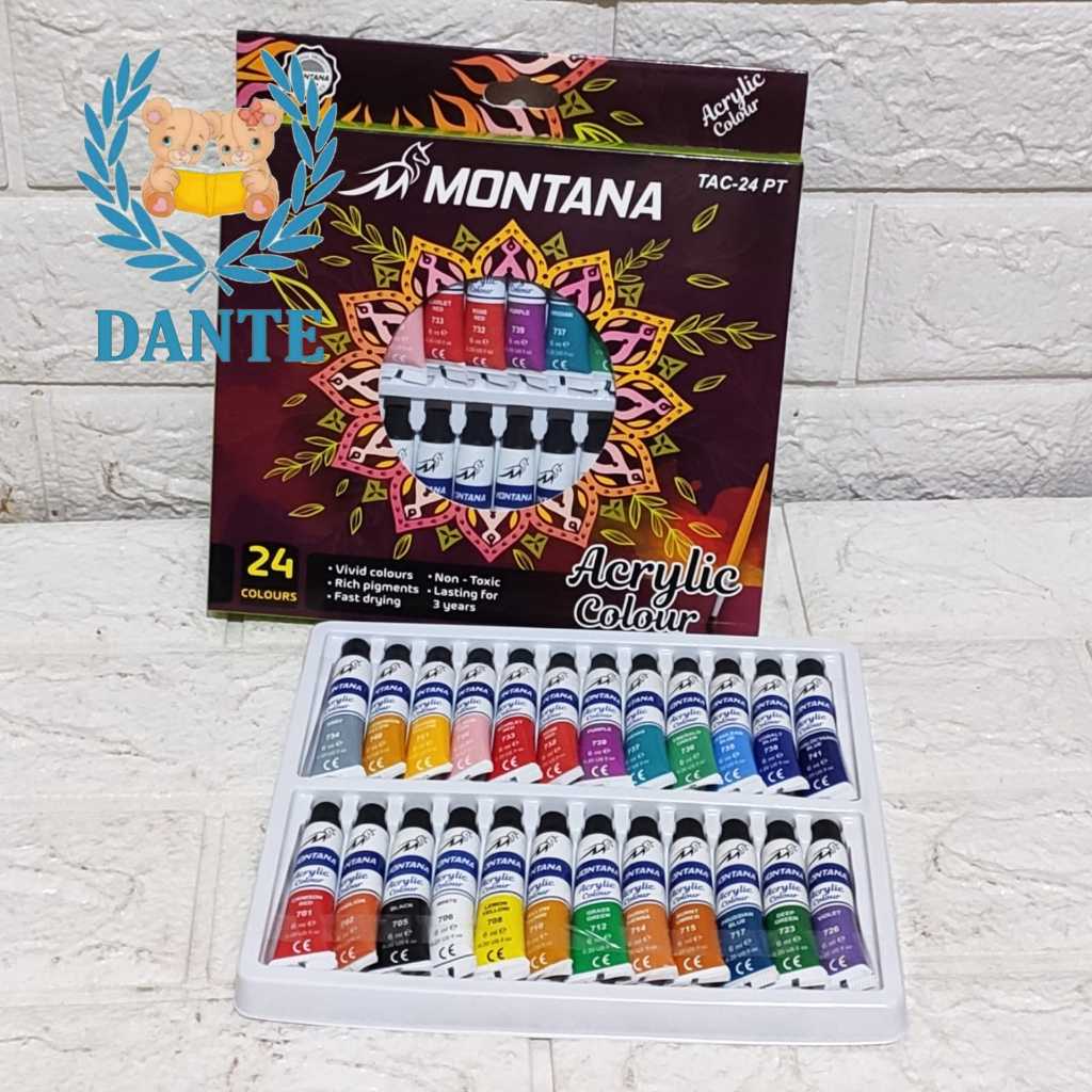 

Cat Acrylic 24 Warna Montana - Cat melukis