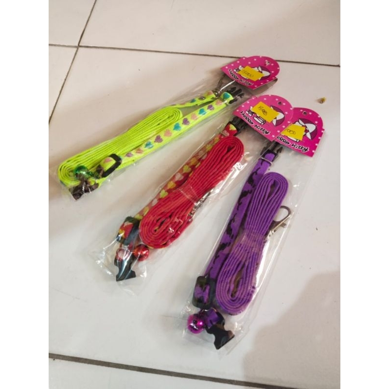 Kalung Tali panjang 1m motif lonceng polos panjang  untuk hewan peliharaan