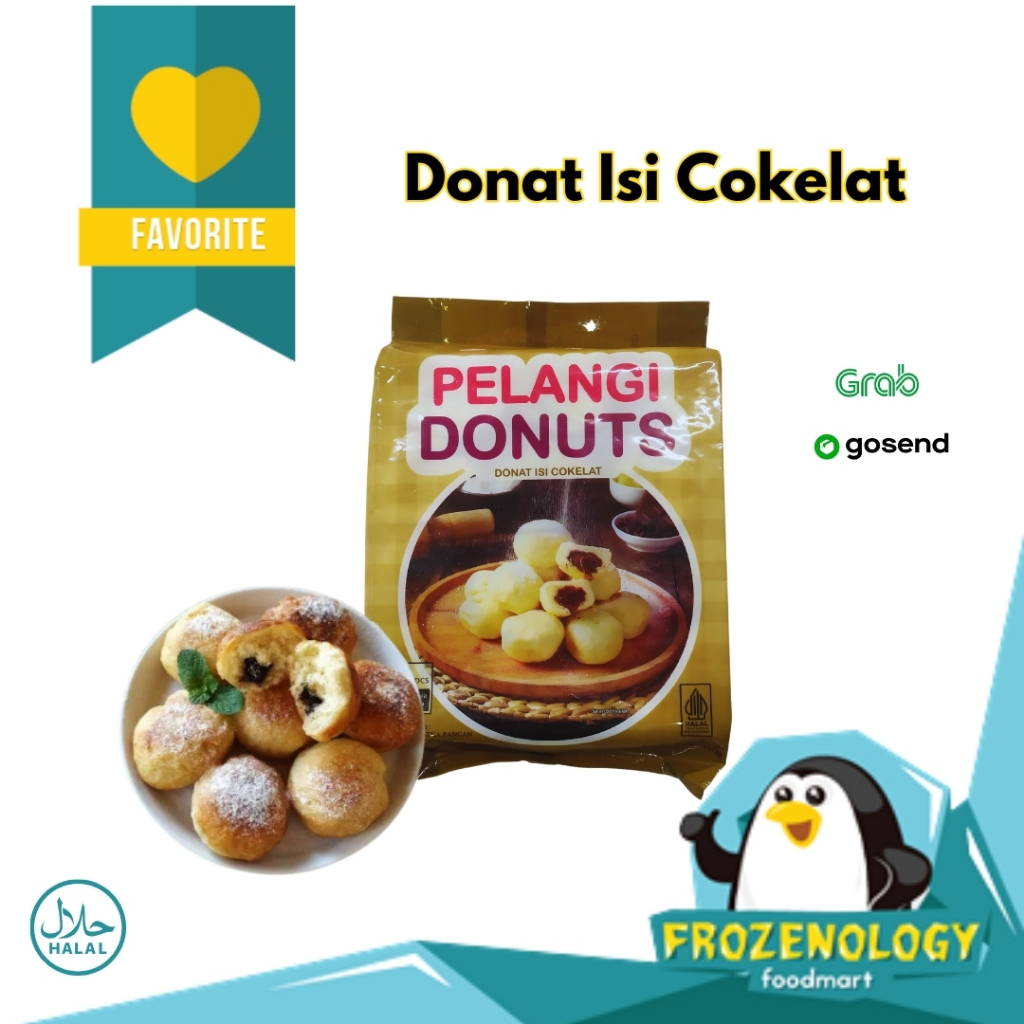 

Pelangi Donuts Cokelat 24pcs | Donat Isi Cokelat Dengan Gula Bubuk 480gr