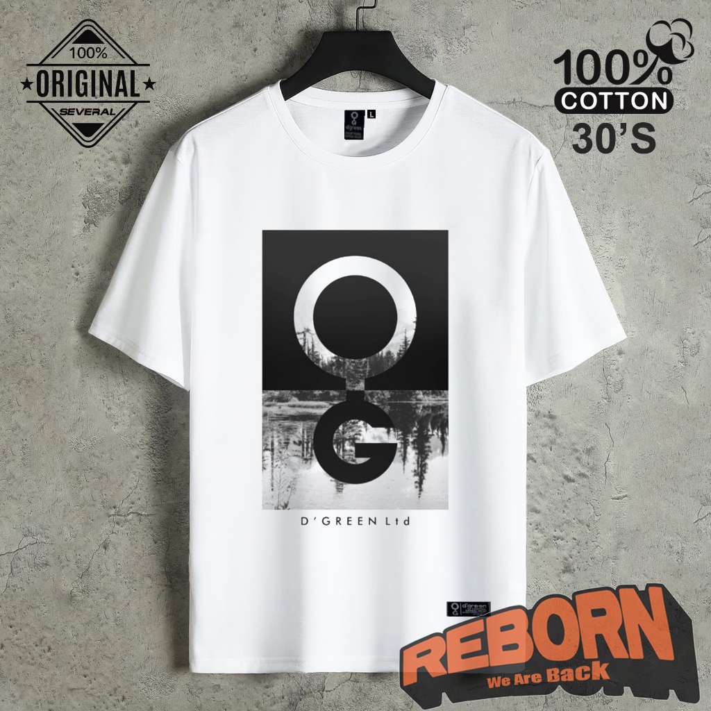 D`GREEN Tshirt Putih Original Pria Wanita Logo Monochrom - Kaos Greenlight Original Kaos distro pria