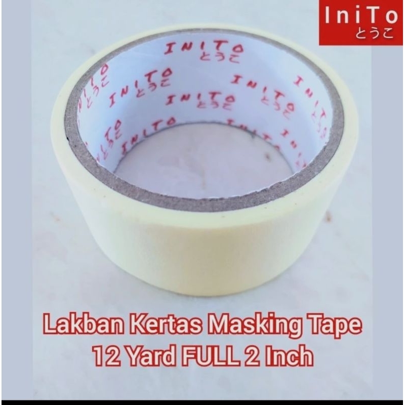 

Lakban Kertas Masking Tape 12 Yard FULL 0.5 / 1 / 2 Inch Selotip Solasi Isolasi