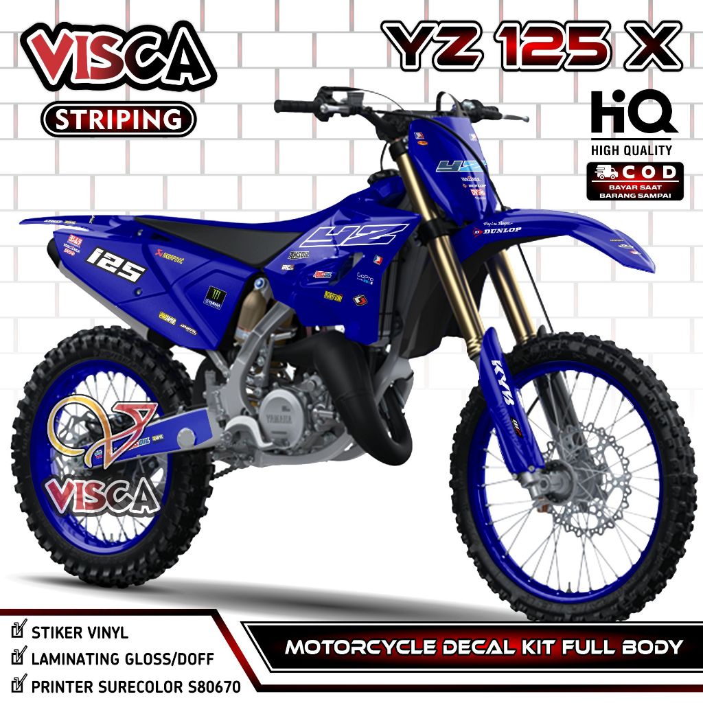 Decal YZ 125 X 2022 Full Body - Stiker YZ 125X Fullbody - Dekal YZ 125 2022 - Striping YZ 125X Varia