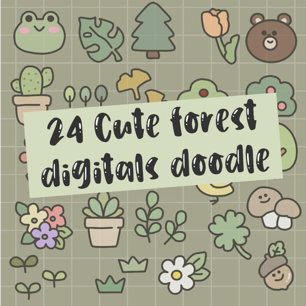 

No 31 digital doodle - cute forest illustration - png download file