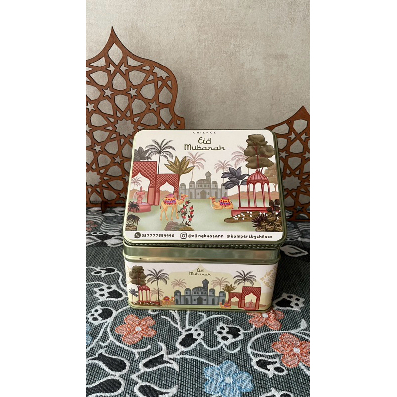 TIN KOTAK EDISI LEBARAN 17x14x9 / KALENG KOTAK HAMPERS IMLEK / NATAL