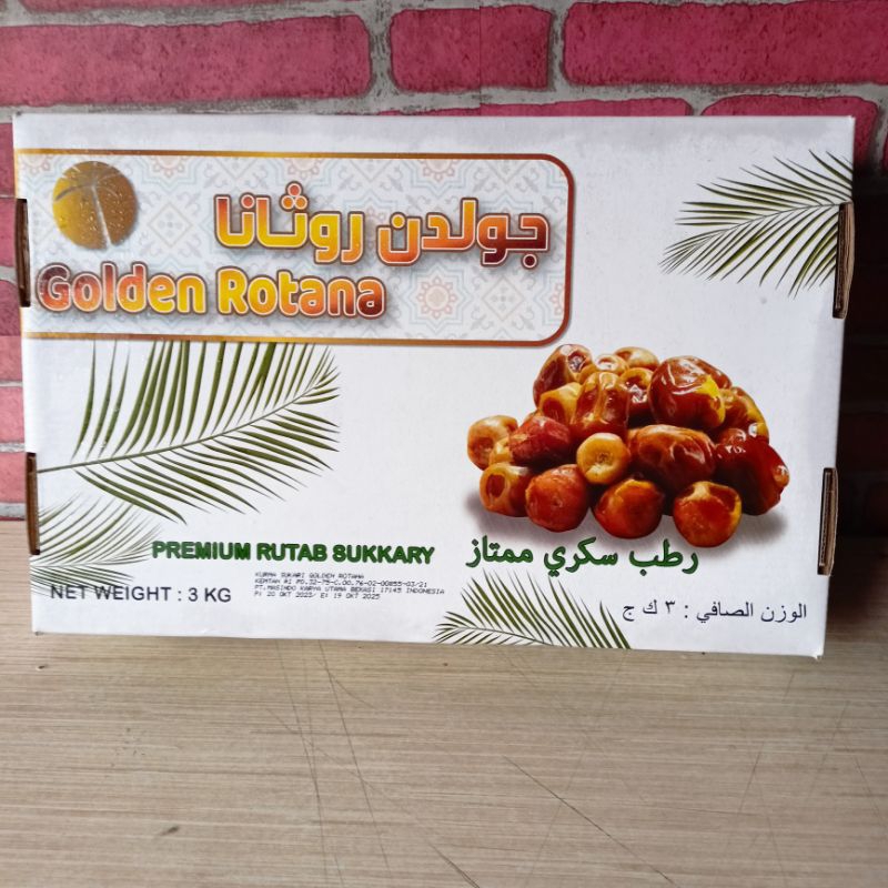 

KURMA BASAH GRADE PREMIUM 3KG GOLDEN ROTANA: PREMIUM RUTAB SUKKARY