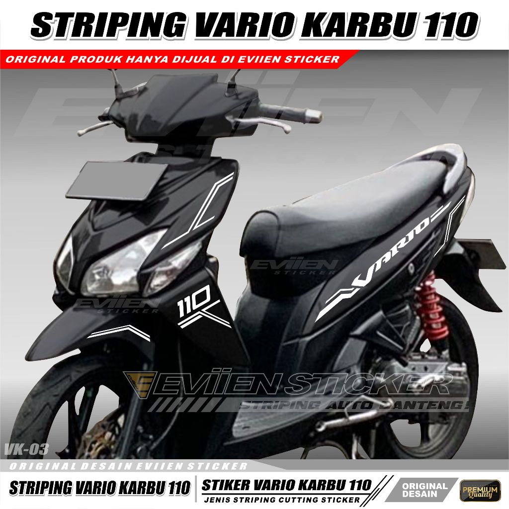 STIKER STRIPING MOTOR VARIO KARBU 110 OLD CUTTING STICKER TAHUN 2006 - 2012 VK-03