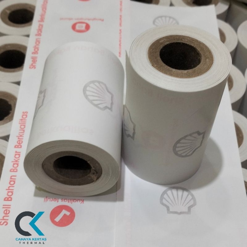 

( 10 ROLL) KERTAS STRUK THERMAL EDC LOGO SHELL 58X40 / 57X40 EDC PRINTER