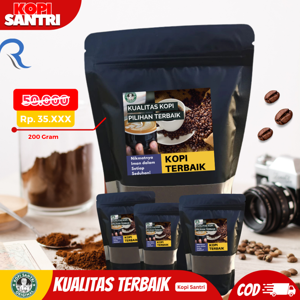 

KOPI ORIGINAL TANPA BAHAN CAMPURAN / KOPI ROBUSTA ASLI JEPARA / KOPI BUBUK HITAM SANTRI 200 GR