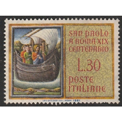 

A 11403 SATU BUAH PRANGKO ITALIA NOMINAL 30 LIRE TEMA SAN PAOLO A ROMA XIX CENTENARIO DENGAN KONDISI BELUM ADA CAP