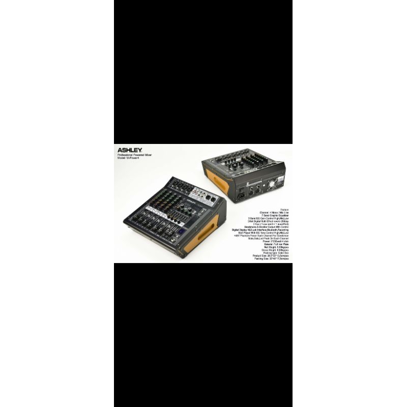 Power Mixer Audio 4 Channel Ashley M-Power 4 Original -- USB+BT+Soindcard