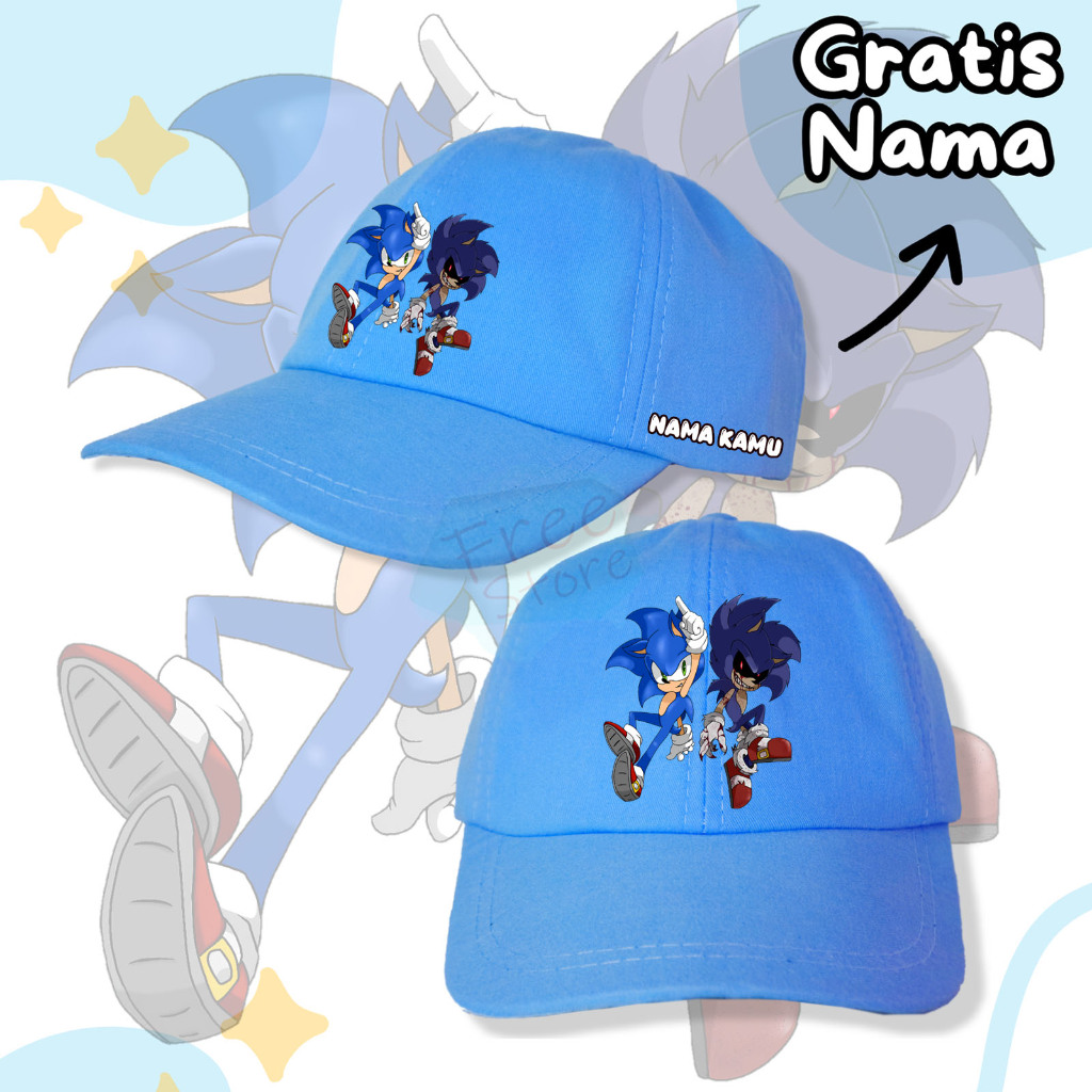 Topi Baseball Anak Sonic The Hedgehog Exe / Topi Anak Animasi Sonic3 Terbaru