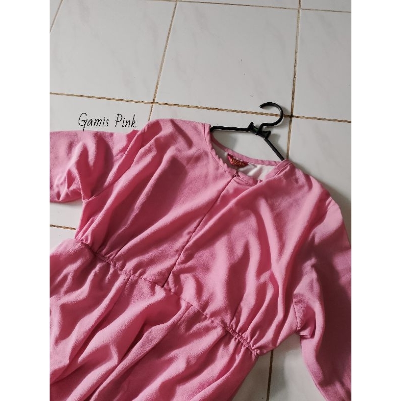Gamis Set Kerudung Gamis Pink Baju Muslimah Baju Sehari-hari Baju Salur Hitam Baju Muslimah Baju Mew