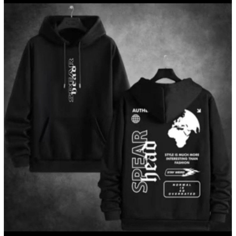 Sweater hoodie pria wanita distro gambar depan belakang