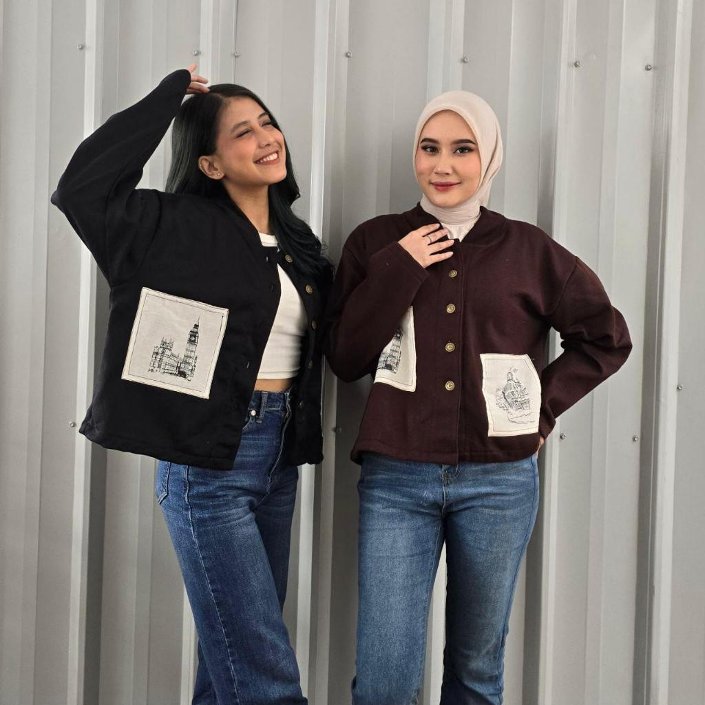 JACKET CEWEK - LONDON VINTAGE JACKET - BAHAN FLECE TEBAL