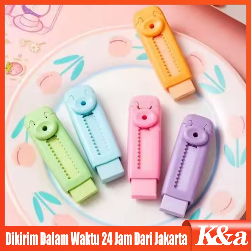 

Penghapus Pensil Aesthetic/Penghapus Mekanik Warna-Warni Lucu/Sliding Eraser