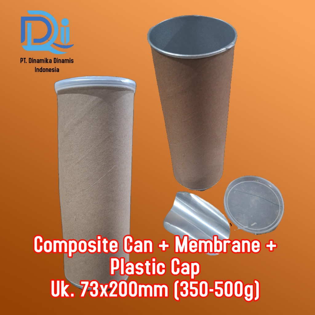 Composite Can Tutup Plastik + Membran Alufoil Uk. 73x200mm