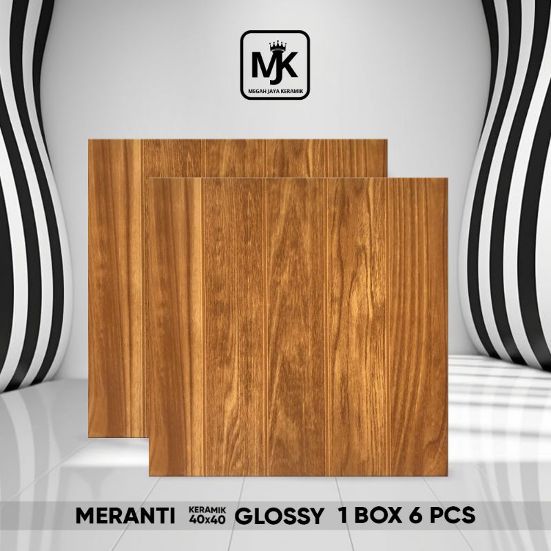 Keramik Lantai Glossy KITA Meranti Brown 40 x 40