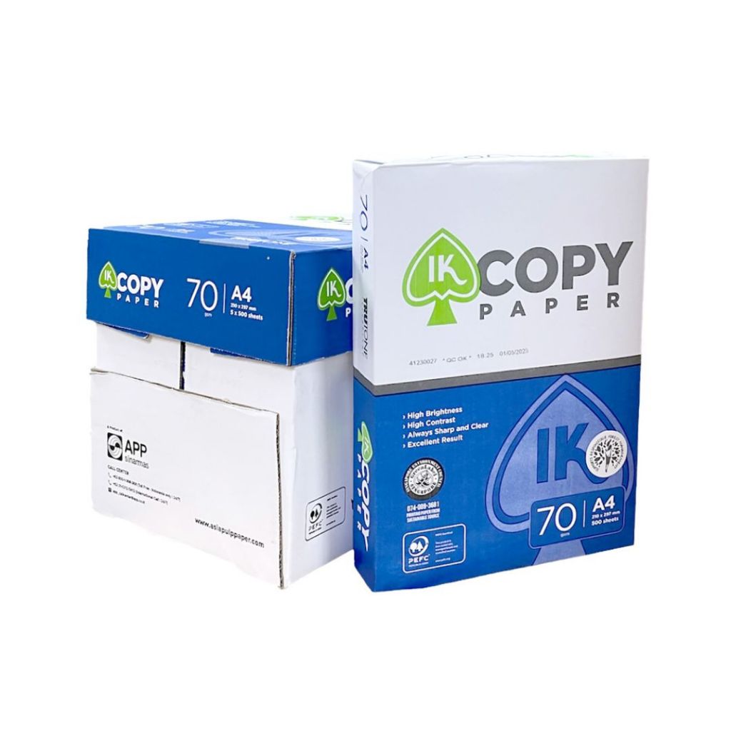 

IK Copy Paper Kertas Print Fotocopy A4 70gr/gsm 1 rim 500 Sheet