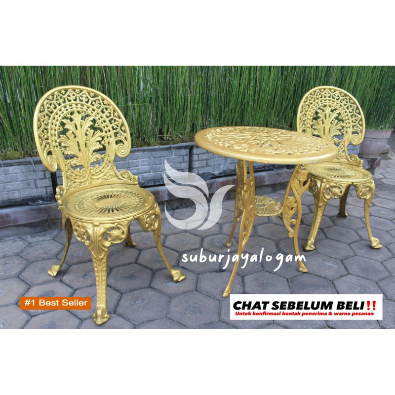 Kursi Antik Besi Cor Walondo 1 Set