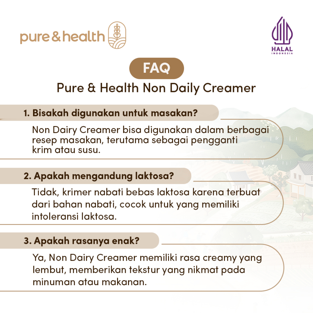 

Non Dairy Creamer 450 Gram Pure and Health - Krimer Nabati Pengganti Susu Santan Krimer Natural