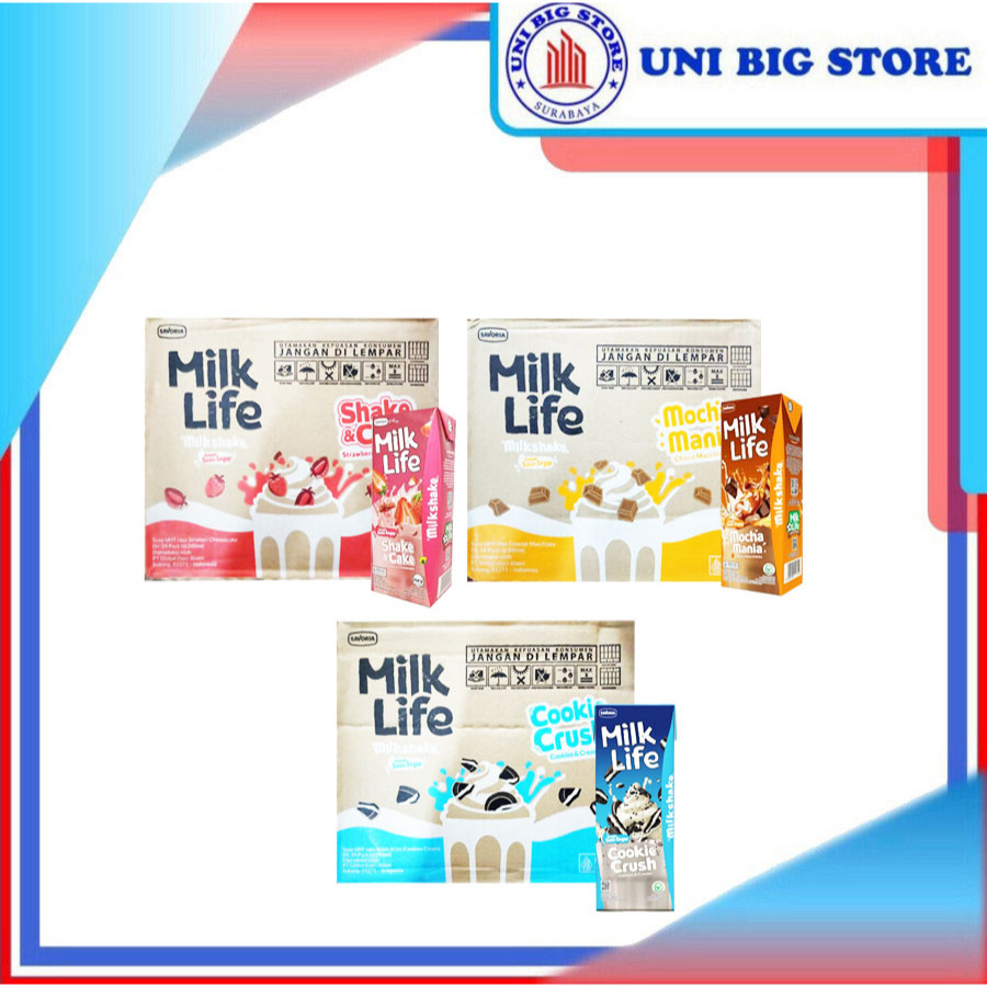 

Milk Life Milk Shake Cookie Crush | Shake & Cake | Mocha Mania 200ml x 24 pcs DUS