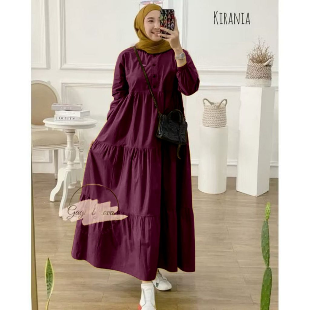 Midi katun twill premium polos dress busui dress kekinian minimalis muslim korea jumbo busui korean 