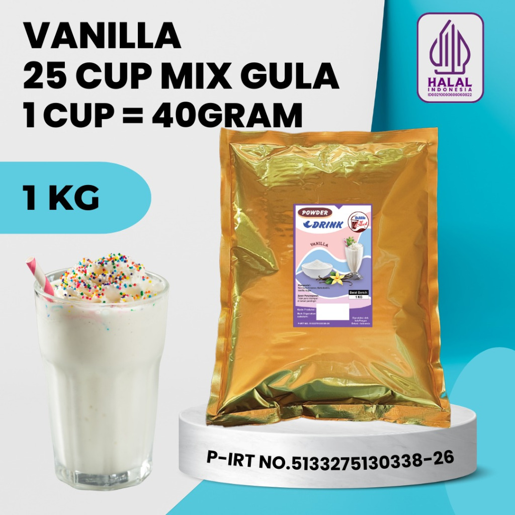 

Bubuk VANILLA 1 KG - Powder Drink Vanila / Bubuk Minuman Rasa Vanili