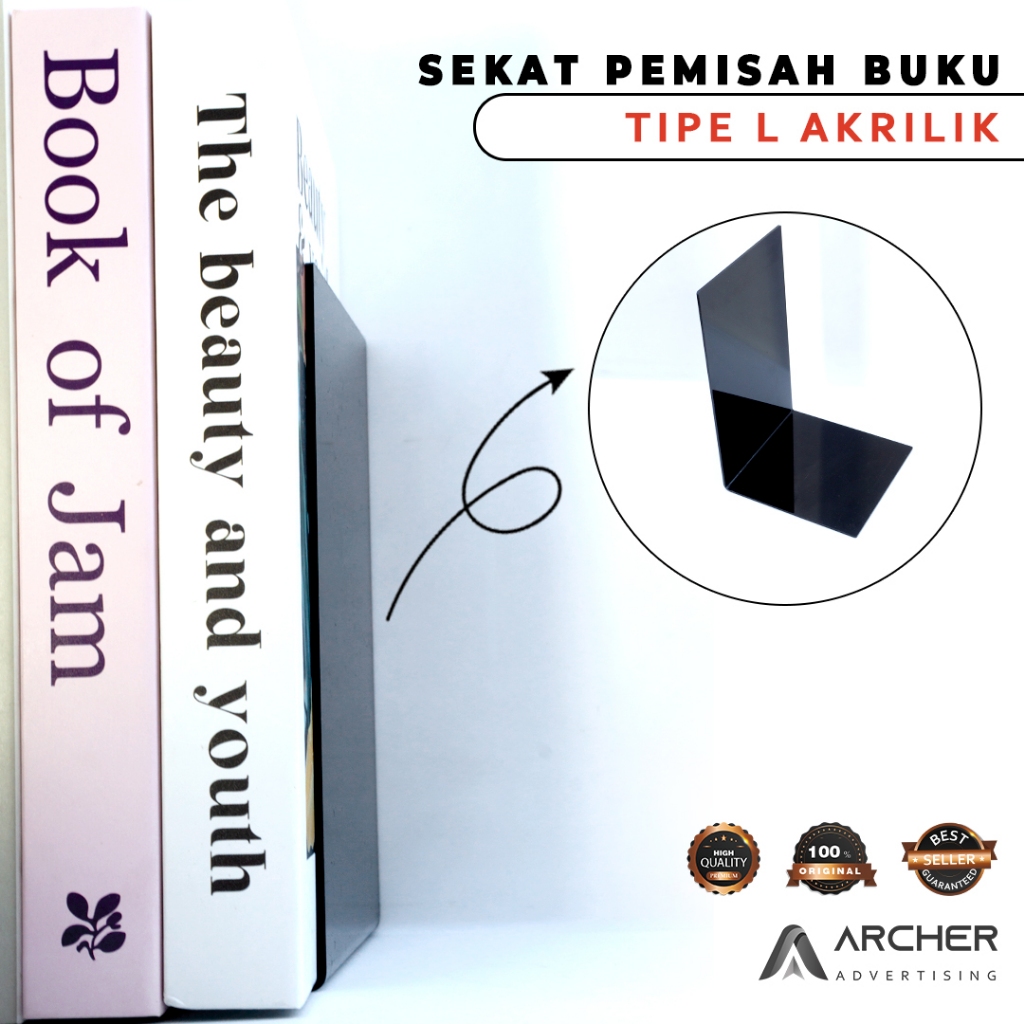 

RAK PEMISAH BUKU TIPE L AKRILIK