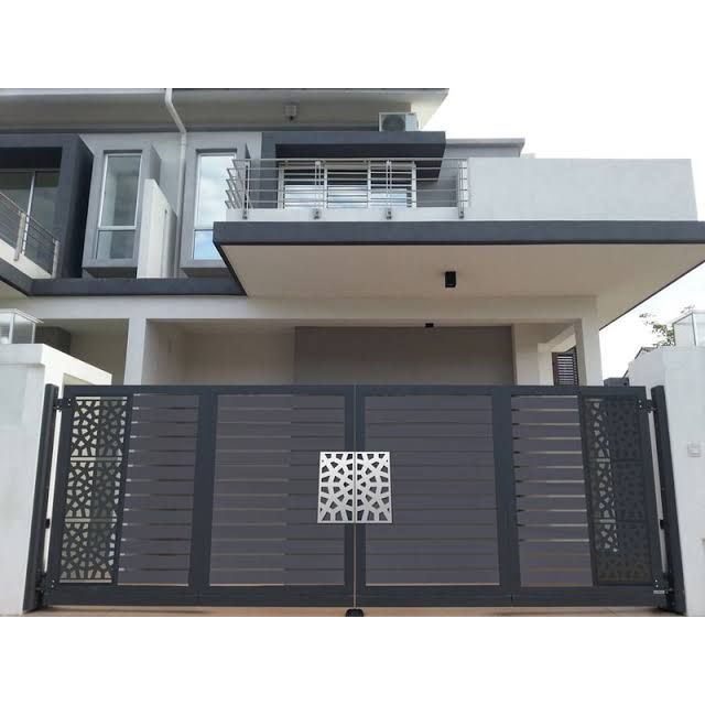 Pagar rumah plat minimalis model lipat / pagar rumah cakep hitam doff