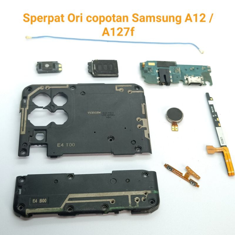 Sperpat Samsung A12 A127F Original Copotan  Tutup mesin atas  tutup mesin bawah  kabel siyal  Flexi 