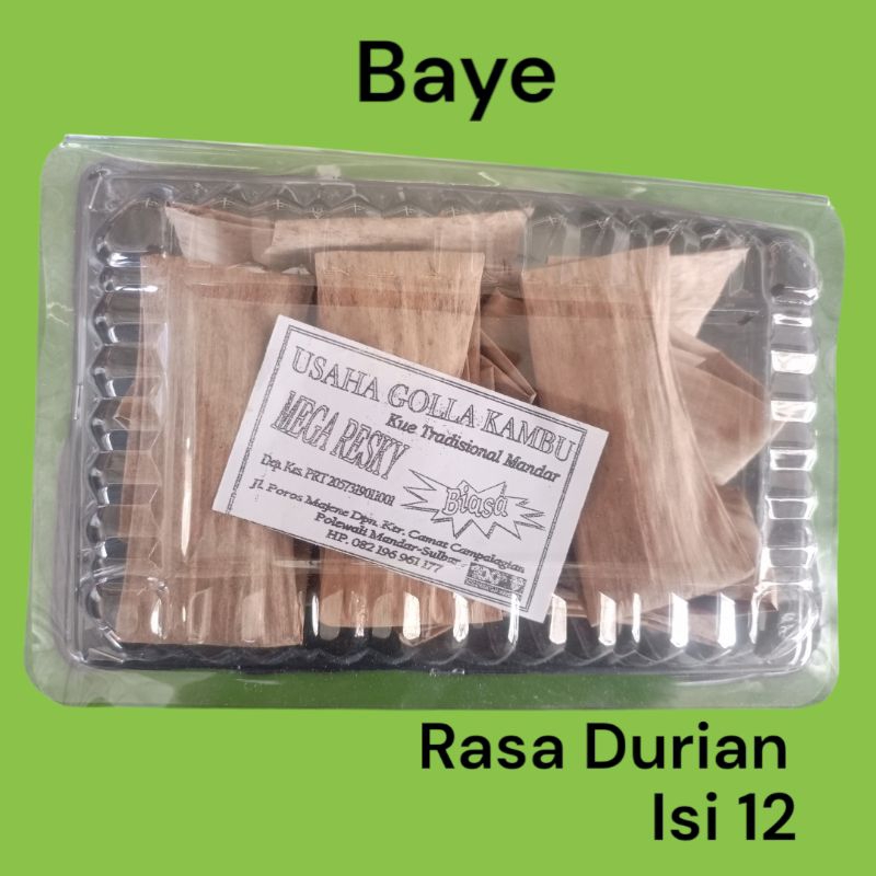 

BAYE #Cemilan Khas Mandar# Rasa Durian isi 12