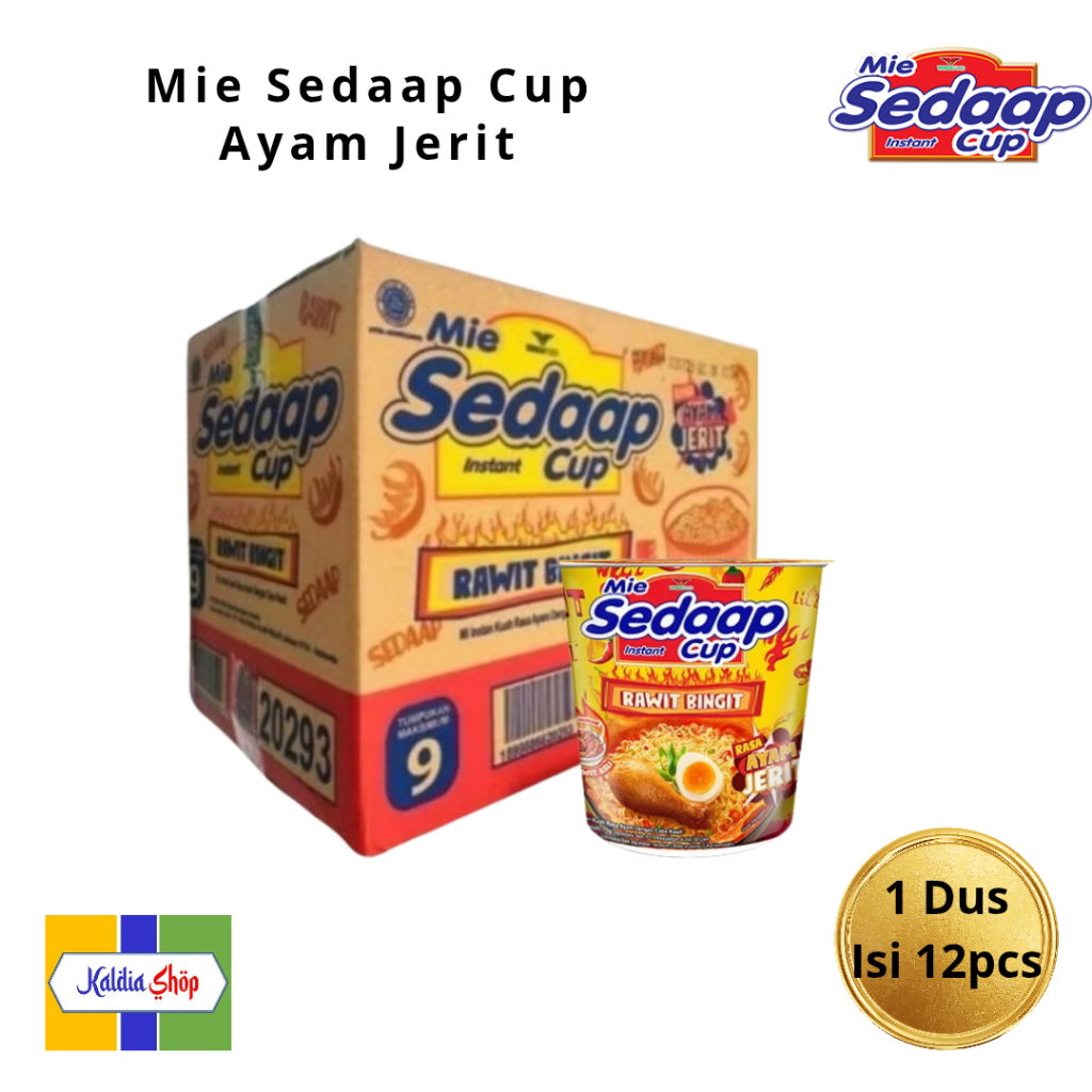 

Mie Sedaap Cup Rawit Bingit Rasa Ayam Jerit 75gr x 12