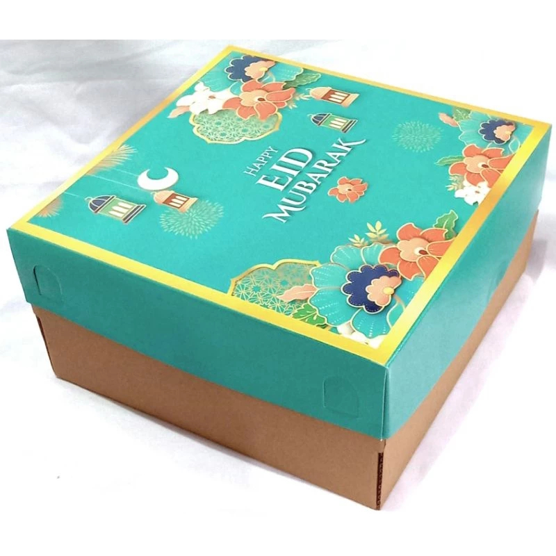 

5 pcs box lebaran tosca kemasan kue kering dus hampers eid mubarak ukuran 22x22x10cm