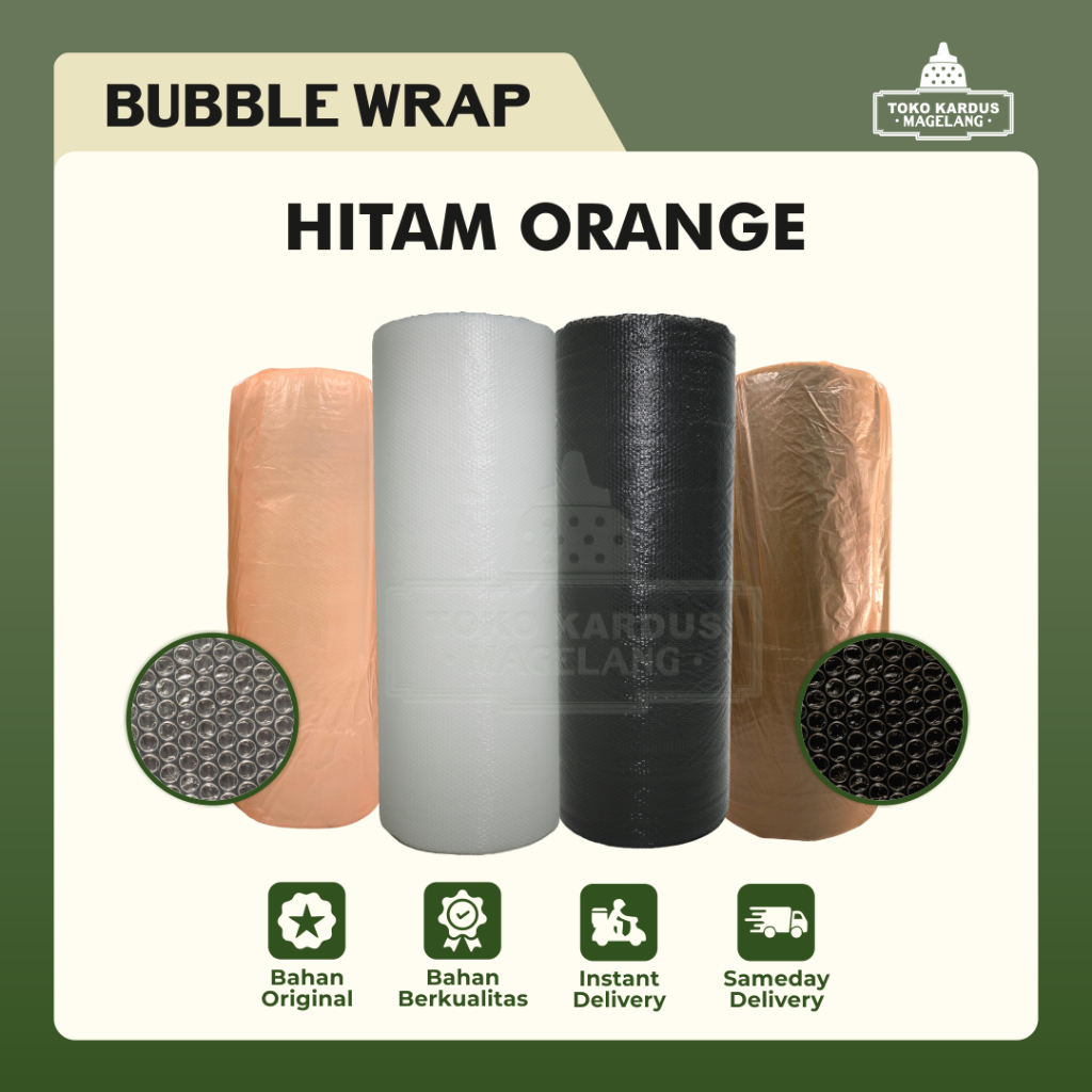 

Pembungkus Plastik Bubble / Bubble Wrap Putih Hitam / Babel Wrap
