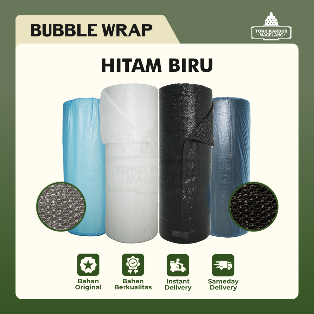 

BUBBLE WRAP ROLL 125 CM X 50 METER TEBAL PUTIH HITAM