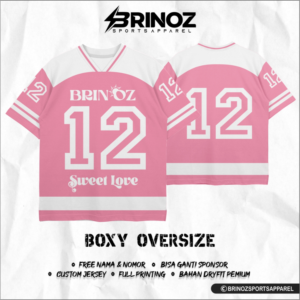 Baju Oversize Pink / Jerse Oversize Pink / Baju Jersey Pink Minimalis / Custom Jersey / Jersey Vinta