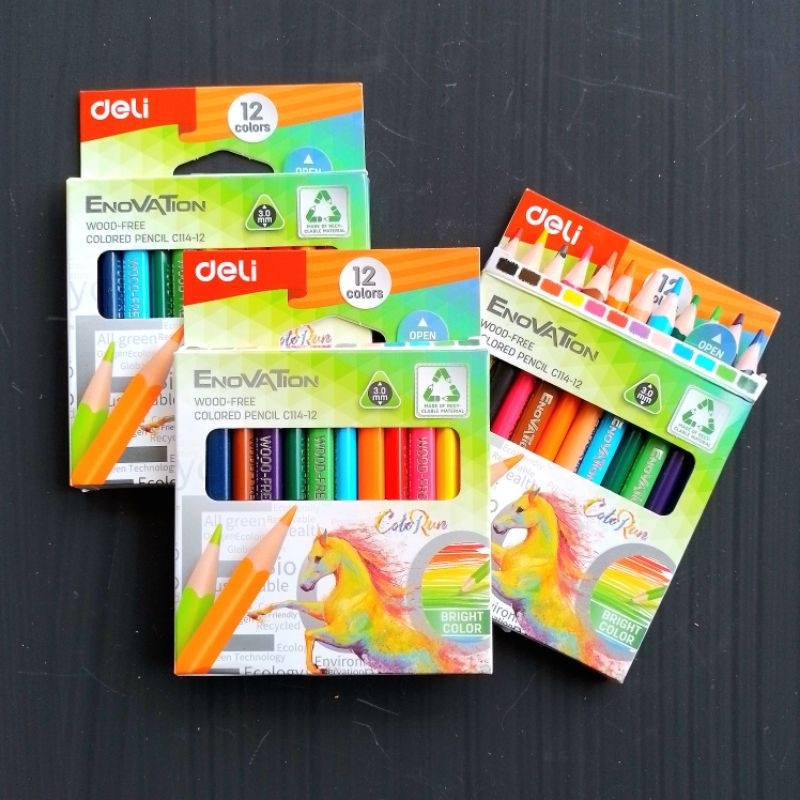 

Pensil Warna Colored Pencils Deli Enovation C114-12 Warna Pendek ( Set ) [ Original ]